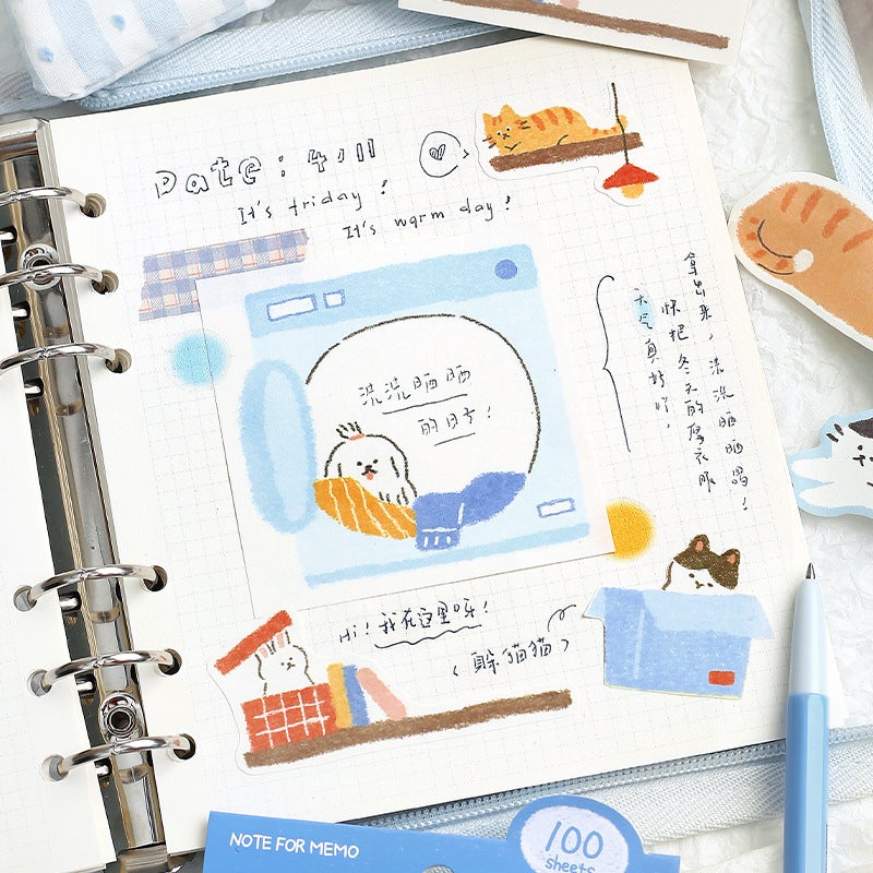 Note For 100 Sticky Notes Hi, I'M Here Japanese Style Cute Message Memo Notebook Material Paper - Image 4